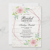 Rustisch Roos Gold Foil Floral Vrijgezellenfeest Kaart (Voorkant)