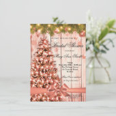 Rustisch Roos Gold Kerstmis Vrijgezellenfeest Kaart (Staand voorkant)