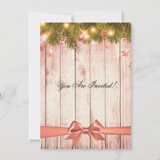 Rustisch Roos Gold Kerstmis Vrijgezellenfeest Kaart (Achterkant)