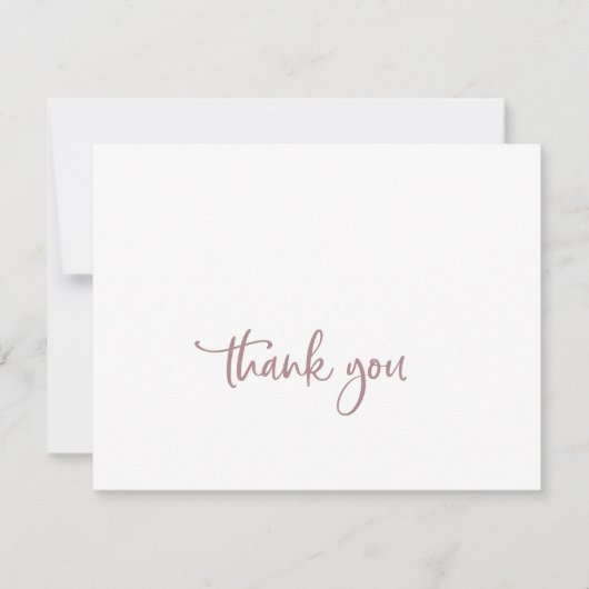 Rustisch Roos Gold Script - Hartelijk dank Bedankkaart (Voorkant)