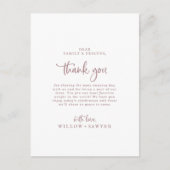 Rustisch Roos Gold Script Hartelijk dank dat u Kaa Briefkaart (Voorkant)