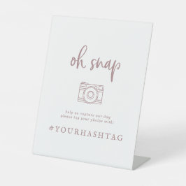 Rustisch Roos Gold Script Oh onverwacht bruiloft h Reclamebord Met Voetstuk