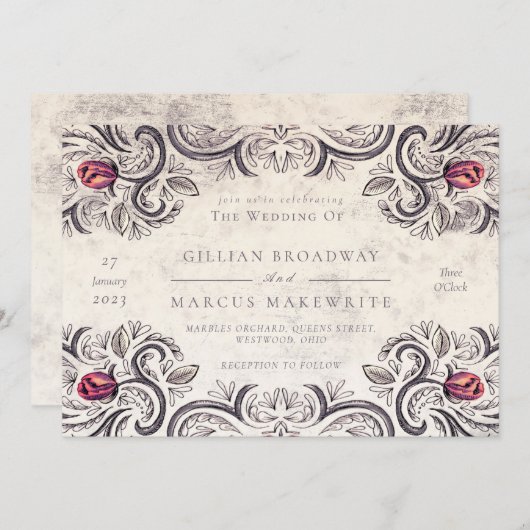 Rustisch Roos Kaart (Voorkant / Achterkant)