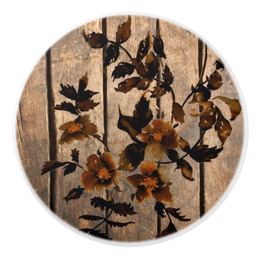 Rustisch roos keramische knop (Voorkant)