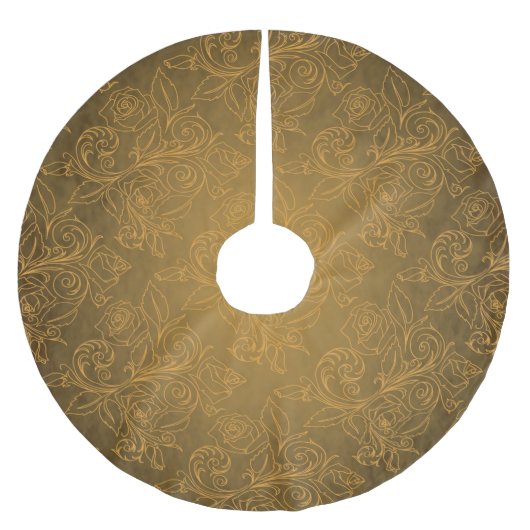 Rustisch  Roos Lace Antiek Gold Kerstboom Rok (Voorkant)