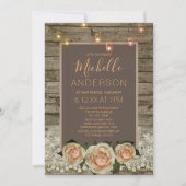 Rustisch Roos Lace Mason Jar LightS VRIJGEZELLENFE Kaart (Voorkant)