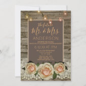 Rustisch Roos Lace Mason Jar String Light Verlovin Kaart (Voorkant)