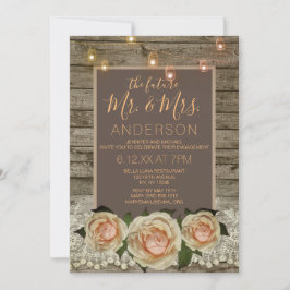 Rustisch Roos Lace Mason Jar String Light Verlovin Kaart