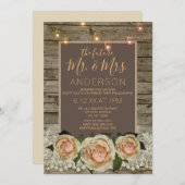 Rustisch Roos Lace Mason Jar String Light Verlovin Kaart (Voorkant / Achterkant)