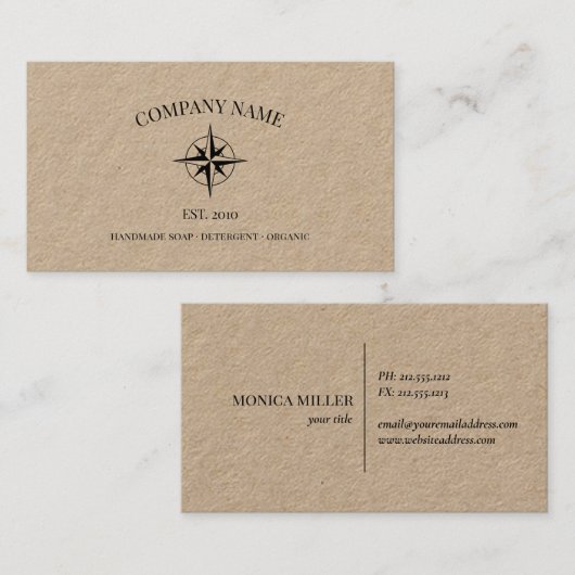 Rustisch roos logo visitekaartje (Voorkant / Achterkant)