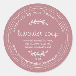 Rustisch Roos met handgemaakte lavendel Ronde Sticker