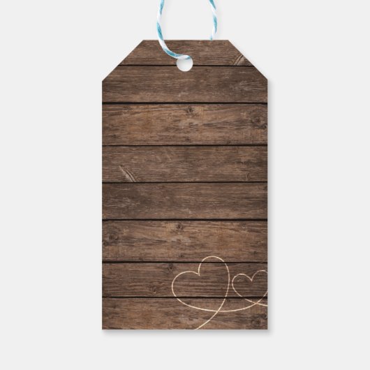 Rustisch Roos met zonnebloem Hout Rood Weddenschap Cadeaulabel (Achterkant)