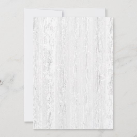 Rustisch Roos Roze Floral Chic White Wood Wedding Kaart (Achterkant)