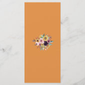 Rustisch Roos van zonnebloemen Burgundy Fall Weddi Menu (Achterkant)