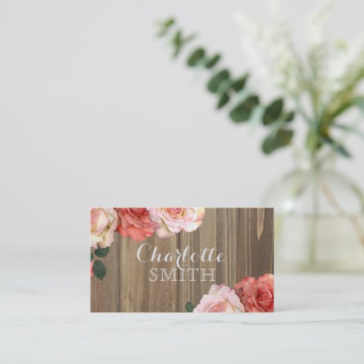 Rustisch Roos Visitekaartje (Staand voorkant)