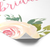 Rustisch Roos Vrijgezellenfeest Welkomstteken Wit Poster (Hoek)