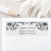 Rustisch Roos  zwart-wit Etiket (Insitu)