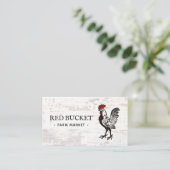 Rustisch Rooster Boerderij Visitekaartje (Staand voorkant)