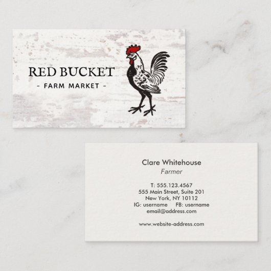 Rustisch Rooster Boerderij Visitekaartje (Voorkant / Achterkant)