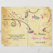 Rustisch, roze floreel gevouwen, herfst Wedding pr (Voorkant / Achterkant)