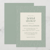 Rustisch Sage Green Botanical Floral Vrijgezellenf Kaart (Voorkant / Achterkant)