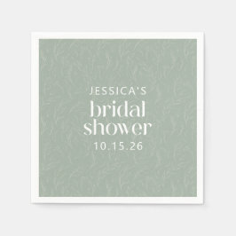 Rustisch Sage Green Botanical Floral Vrijgezellenf Servet