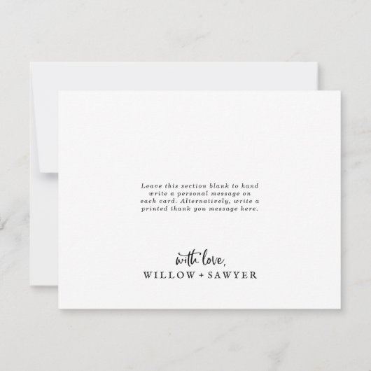 Rustisch script 3 Fotosjabloon Bedankt kaart (Achterkant)