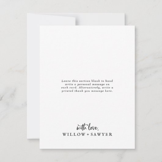 Rustisch script 3 Photo Collage Wedding Bedankkaart (Achterkant)