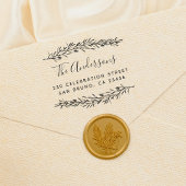 Rustisch script | Aangepast Botanisch Retouradres Rubberstempel