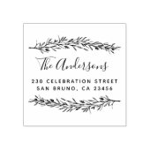 Rustisch script | Aangepast Botanisch Retouradres Rubberstempel (Afrduk)