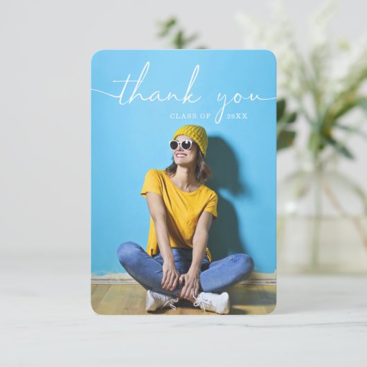 Rustisch Script-Afstuderen - Hartelijk dank Kaart (Staand voorkant)