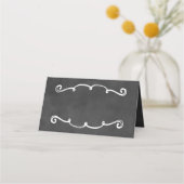 Rustisch script Chalkboard Wedding Black Plaatskaartje (Voorkant)