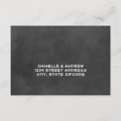 Rustisch script Chalkboard Wedding Black RSVP Kaartje (Achterkant)