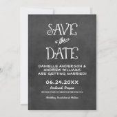 Rustisch script Chalkboard Wedding Black Save The Date (Achterkant)
