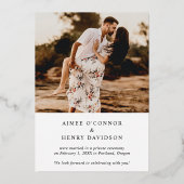 Rustisch script Foto Moderne Wedding Reception Folie Uitnodiging (Achterkant)