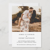 Rustisch script Foto Moderne Wedding Reception Kaart (Achterkant)