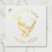 Rustisch script Happy Hen Egg Stamp Bedankjes Labels (Voorkant)