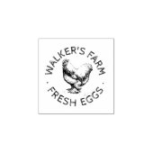 Rustisch script Happy Hen Egg Stamp Rubberstempel (Afrduk)