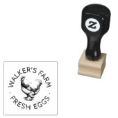 Rustisch script Happy Hen Egg Stamp Rubberstempel (Gestempeld)