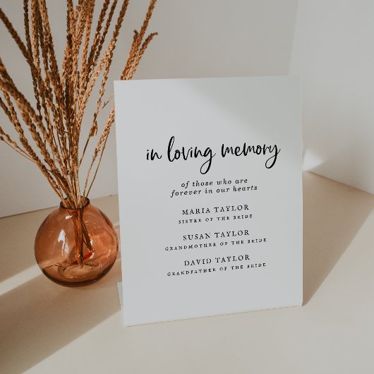 Rustisch script in het liefhebben van Memory Weddi Reclamebord Met Voetstuk