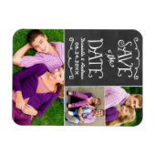 Rustisch Script-karton Opslaan Datum foto zwart Magneet (Horizontaal)