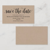 Rustisch script, kraft, Wedding Save the date Informatiekaartje (Voorkant / Achterkant)