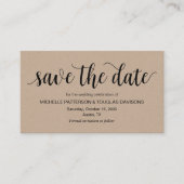Rustisch script, kraft, Wedding Save the date Informatiekaartje (Voorkant)