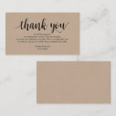 Rustisch script, kraft, zwart, bruiloft Dank je Informatiekaartje (Voorkant / Achterkant)