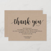 Rustisch script, kraft, zwart, bruiloft Dank je Informatiekaartje (Voorkant / Achterkant)