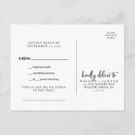 Rustisch Script Song Request RSVP Briefkaart