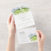 Rustisch Script Winery Vineyard Mountain Wedding