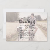 Rustisch script | Zachte horizontale fotobruiloft Kaart (Voorkant)