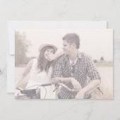 Rustisch script | Zachte horizontale fotobruiloft Kaart (Achterkant)