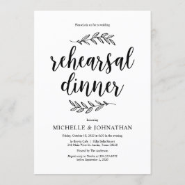 Rustisch script, zwart, huwelijksrepetitie kaart